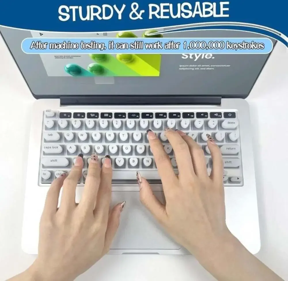 Keyboard Cover for Long Nails, Silicone 3D Raised Keyboard Cover MacBook Pro/Air